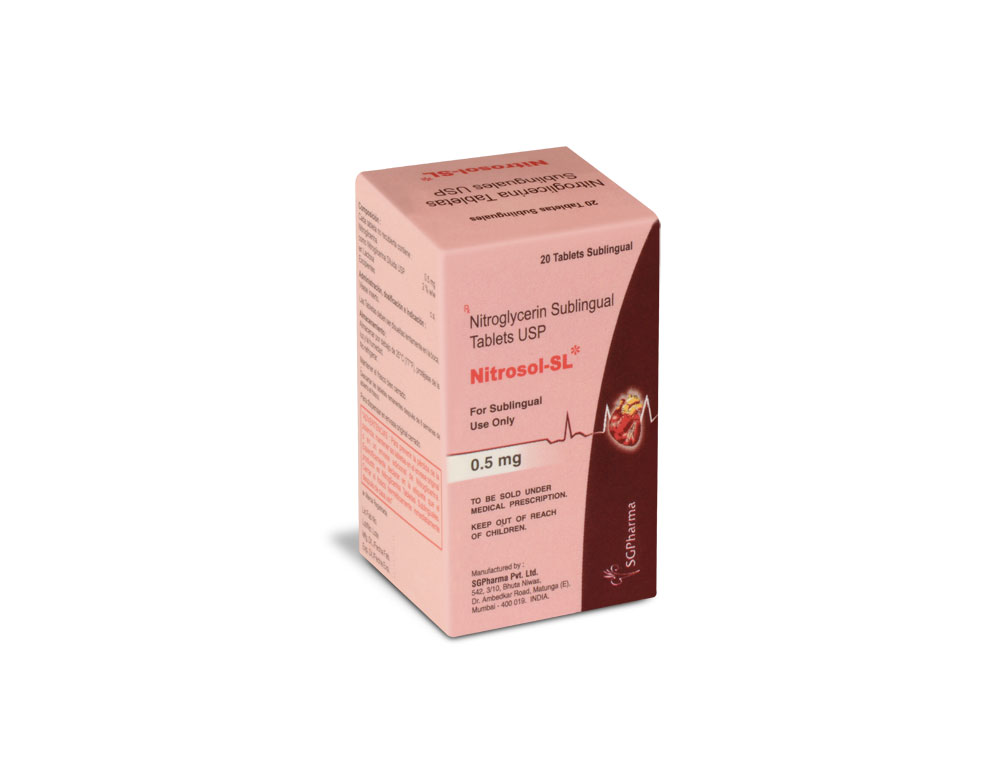 NITROSOLSL Nitroglycerin Sublingual Tablets USP » SGPharma