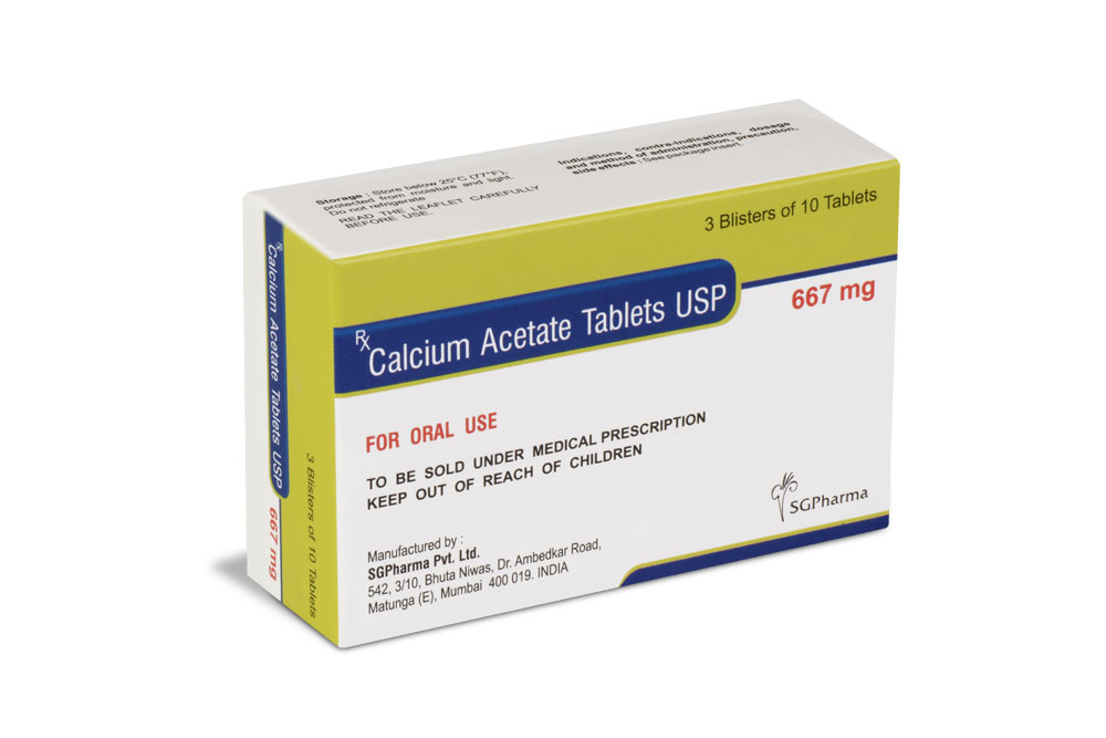 Calcium Acetate Tablets USP » SGPharma